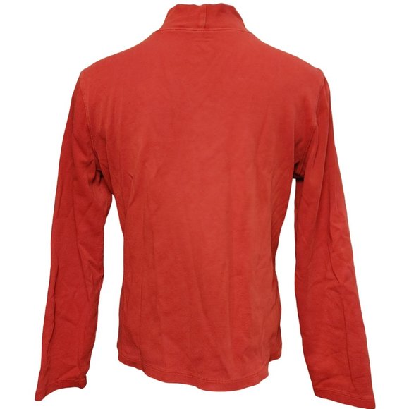 St.John's Bay Women's Red Classic Mock Neck Long Sleeve Sweater Large - Picture 2 of 4